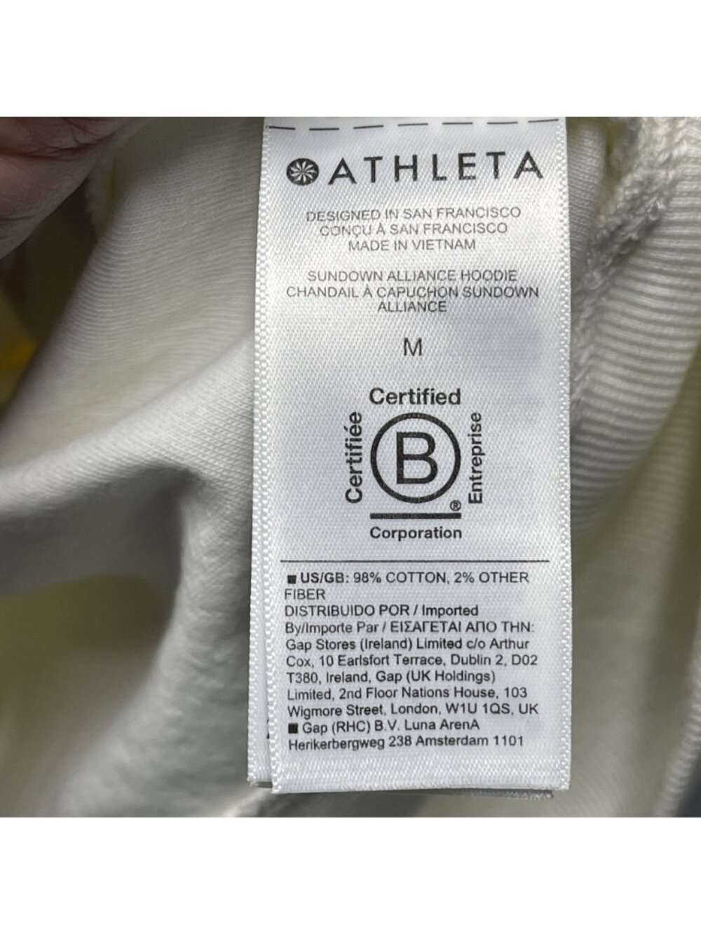 Athleta Sundown Alliance Hoodie Sweatshirt Magnolia White Womens M - Picture 3 of 5